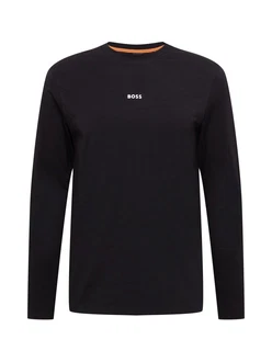 BOSS T-Shirt Herren Langarmshirt TCHARK schwarz/weiß