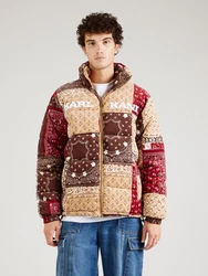 Karl Kani Jacke Outdoorjacke (1-St) braun / cappuccino / karminrot / weiß