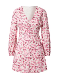 Košilové šaty fuchsiová / bílá