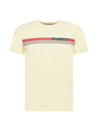 T-Shirt navy / hellgelb / rot