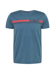 T-Shirt marine / taubenblau / rot