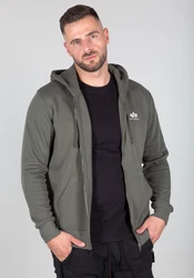 ALPHA INDUSTRIES Sweatjacke oliv/weiß