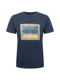 T-Shirt beige / dunkelblau / braun / orange