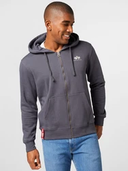 ALPHA INDUSTRIES Sweatjacke dunkelgrau/weiß
