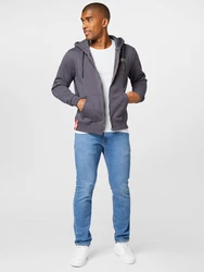 ALPHA INDUSTRIES Sweatjacke dunkelgrau/weiß