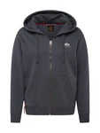 ALPHA INDUSTRIES Sweatjacke dunkelgrau/weiß