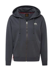ALPHA INDUSTRIES Sweatjacke dunkelgrau/weiß