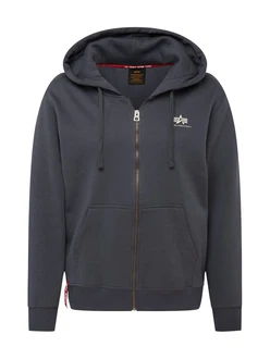 ALPHA INDUSTRIES Sweatjacke dunkelgrau/weiß