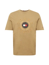 T-Shirt dunkelbeige / navy / feuerrot / wei