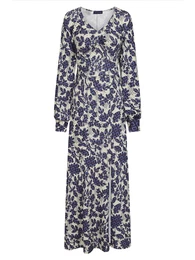 Šaty 'Gemma' béžová / modrá / kouřově šedá / černá