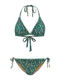 Bikiny 'LIZ' zelená / nefritová / jedle / oranžová