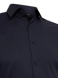 BOSS Langarmhemd Slim-Fit Hank Hemd navy