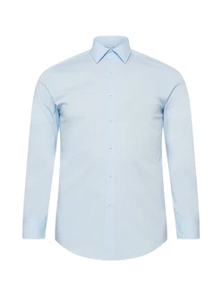 BOSS Langarmhemd Slim-Fit Hank Hemd hellblau
