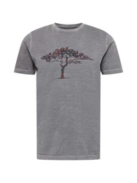 T-Shirt grau / dunkelgrau / blutrot