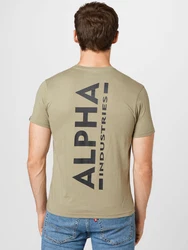 Alpha Industries T-Shirt Rundhalsshirt Backprint T (T-Shirt) oliv/schwarz