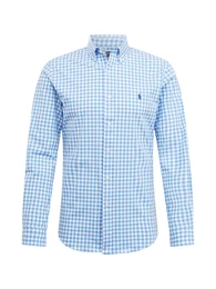 Hemd türkis / royalblau / weiß