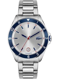 Uhr navy / rot / silber / wei