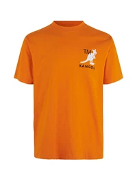 T-Shirt 'Harlem' orange / schwarz / weiß
