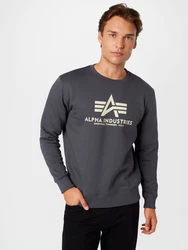 ALPHA INDUSTRIES Sweatshirt dunkelgrau/weiß
