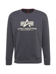 ALPHA INDUSTRIES Sweatshirt dunkelgrau/weiß