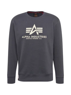 ALPHA INDUSTRIES Sweatshirt dunkelgrau/weiß