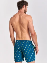 Shiwi Badeshorts Palmtree petrol/neongrn/schwarz