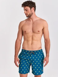Shiwi Badeshorts Palmtree petrol/neongrn/schwarz