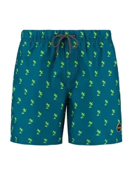 Shiwi Badeshorts Palmtree petrol/neongrn/schwarz