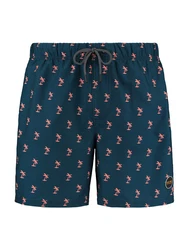 Shiwi Badeshorts Palmtree petrol/lachs
