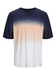 T-Shirt nachtblau / apricot / wei