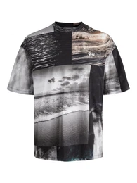 T-Shirt 'CARVE' sepia / grau / schwarz
