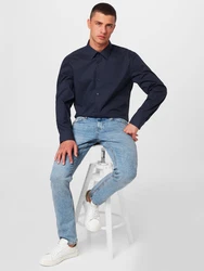BOSS Langarmhemd Slim-Fit Hank Hemd schwarz