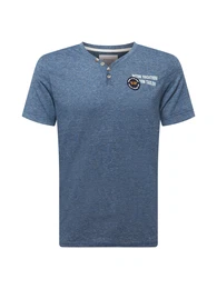 T-Shirt blaumeliert / orange / schwarz / wei