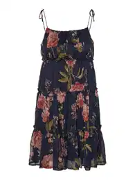 Letní šaty 'Briony' světle béžová / tmavě modrá / tmavě zelená / starorůžová