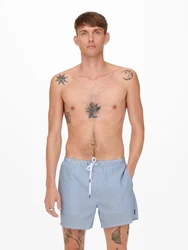 Only & Sons Badeshorts 'ONSTED' royalblau/weiß