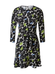 Šaty kouřově modrá / světle zelená / černá / bílá