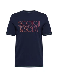 T-Shirt nachtblau / orange / melone