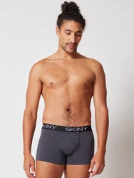 Skiny Boxershorts Retro Pants Herren Cotton Multipack Retro Boxer (2-St) dunkelgrau/schwarz/wei