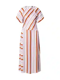 Šaty lenvandulová / tmavě oranžová / offwhite