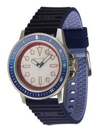 Uhr blau / rot / silber / wei
