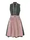 MARJO Dirndl 'Coralie'  temno zelena / roza