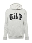 GAP Sweatshirt Hoodie Logo Fleece hellgrau/schwarz
