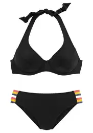 Bikiny tmavě modrá / žlutá / pink / černá / stříbrná