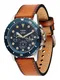 FOSSIL Analoguhr blau / braun / gold / silber