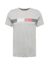 T-Shirt navy / graumeliert / rot