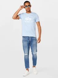 ALPHA INDUSTRIES T-Shirt hellblau/weiß