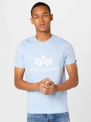 ALPHA INDUSTRIES T-Shirt hellblau/weiß