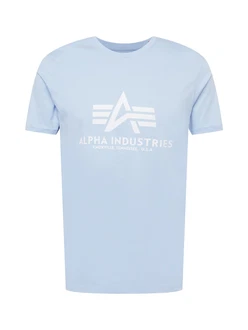 ALPHA INDUSTRIES T-Shirt hellblau/weiß