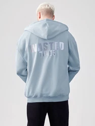 ABOUT YOU x Rewinside Sweatshirt 'Elias' hellblau / schwarz / weiß