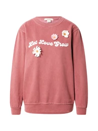 Sweater majica 'Let Love Grow' žuta / malina / pastelno roza / bijela